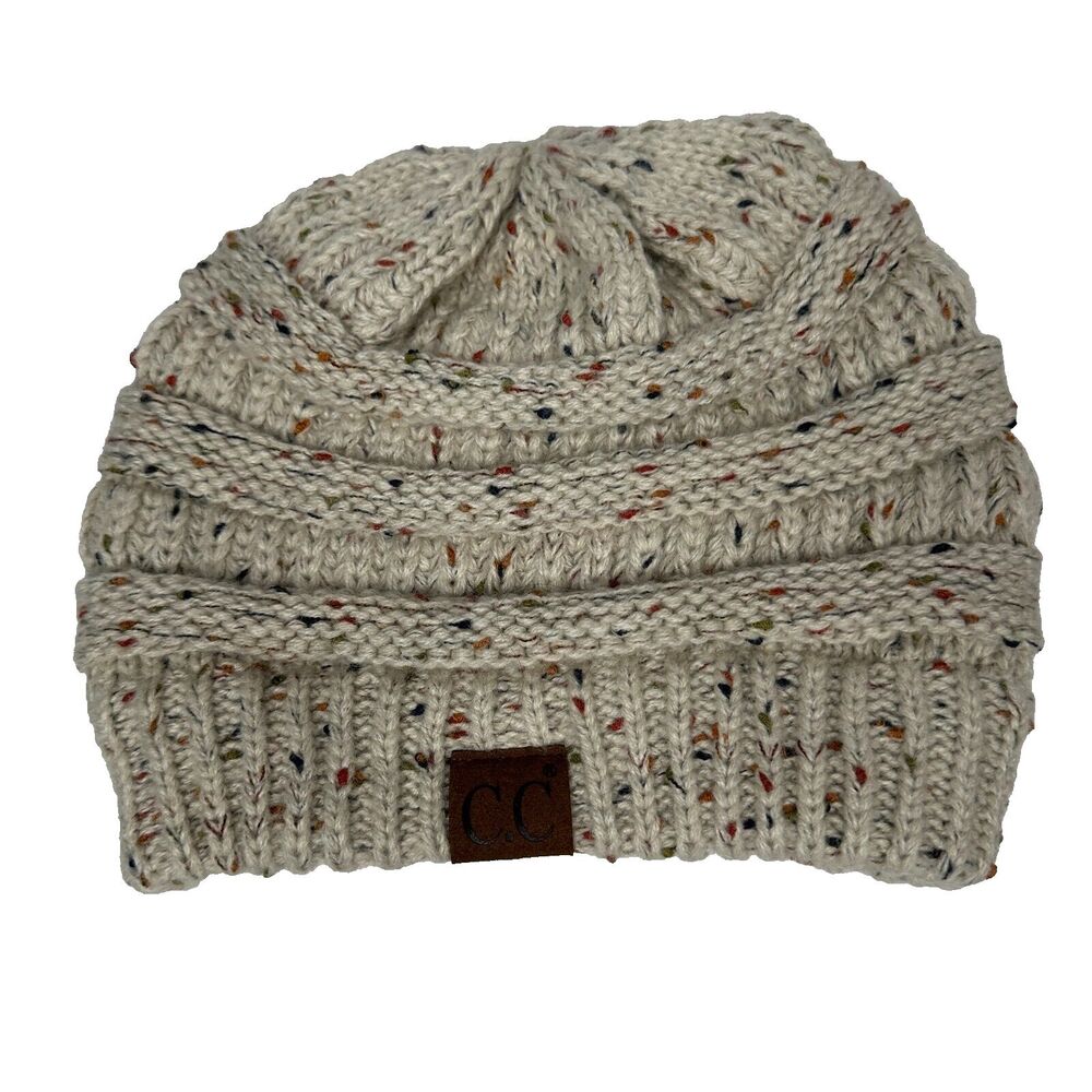 CC Stretch Cable Knit Ribbed Super Soft Beanie Hat